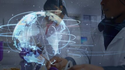 Poster - Animation of network of connections and data processing over laboratory workers