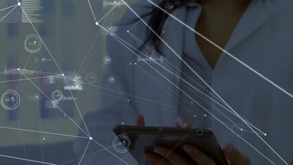 Poster - Animation of network of connections and data processing over doctor using tablet