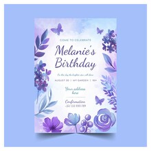 Colourful Floral Birthday Card Template Vector Design Illustration