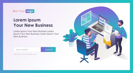 Poster - A student is studying with a tutorial