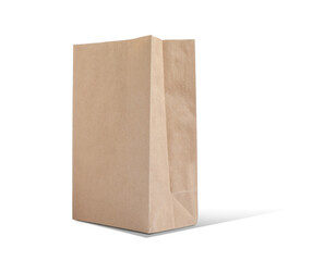 Wall Mural - New open paper bag on white background