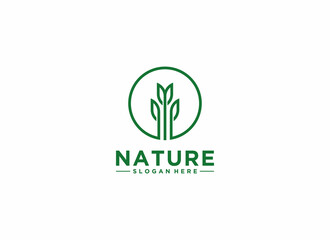 Wall Mural - logo for natural products in white background