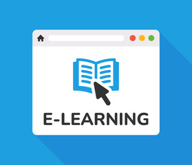 Poster - E-learning icon. Online learning icon vector illustration