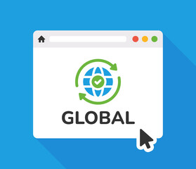 Poster - Global on web browser icon vector illustration.