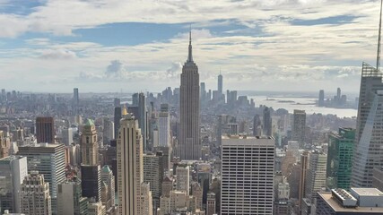 Fototapete - September 2021 New York City Manhattan midtown buildings skyline timelapse
