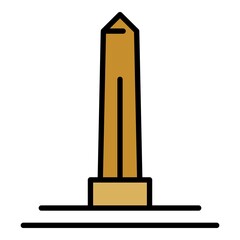 Sticker - Egyptian obelisk icon. Outline egyptian obelisk vector icon color flat isolated