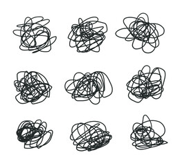 Poster - Hand drawn set of objects for design use. Black Vector doodle form on white background.  Abstract pencil drawing. Artistic illustration grunge elements