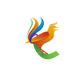 Wall Mural - colorful bird logo design template