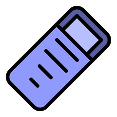 Sticker - Rectangular baby cradle icon. Outline rectangular baby cradle vector icon color flat isolated