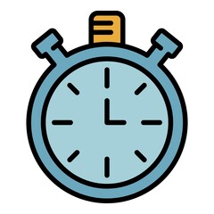 Poster - Analog stopwatch icon. Outline nalog stopwatch vector icon color flat isolated