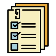 Sticker - List forms icon. Outline list forms vector icon color flat isolated