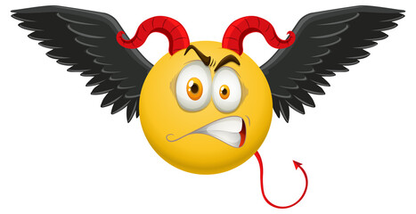 Sticker - Devil emoticon with facial expression