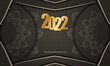 © Javvani - 2022 Happy New Year Brown Color Flyer with Abstract Light Ornament