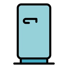 Poster - Refrigerator icon. Outline refrigerator vector icon color flat isolated