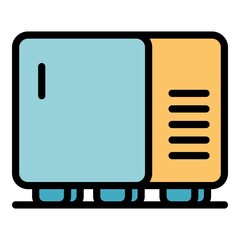 Poster - Hotel mini fridge icon. Outline hotel mini fridge vector icon color flat isolated