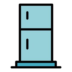 Poster - Standard refrigerator icon. Outline standard refrigerator vector icon color flat isolated