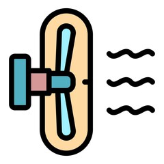 Poster - fan side view icon. outline fan side view vector icon color flat isolated