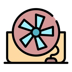 Poster - Compact fan icon. Outline compact fan vector icon color flat isolated