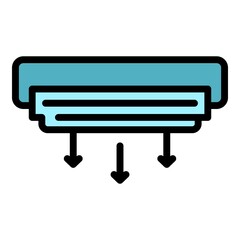 Poster - Air conditioning unit icon. Outline Air conditioning unit vector icon color flat isolated