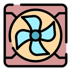 Poster - exhaust fan icon. outline exhaust fan vector icon color flat isolated