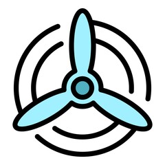 Poster - airplane propeller icon. outline airplane propeller vector icon color flat isolated