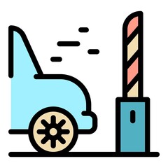 Poster - car through parking barrier icon. outline car through parking barrier vector icon color flat isolate