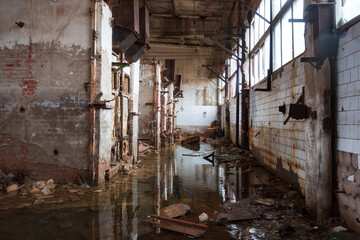 Wall Mural - the premises of an abandoned and destroyed factory