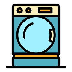 Poster - washing machine icon. outline washing machine vector icon color flat isolated