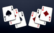 casino cards poker blackjack baccarat gold chips 3d render 3d rendering illustration	