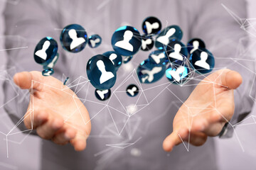videoconference group of people talking in social network