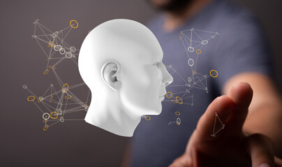 Poster - Artificial intelligence concept. Virtual technology web background