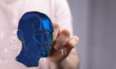 Poster - Artificial intelligence concept. Virtual technology web background