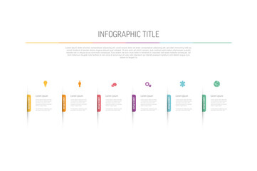 Canvas Print - Six elements infographic with color bookmarks