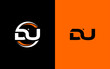 DU Letter Initial Logo Design Template Vector Illustration