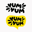 Yum Yum text, logo. Vector illustration