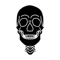 Poster - Human skull glyph icon, front view