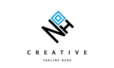 Sticker - NH square two latter logo vector	