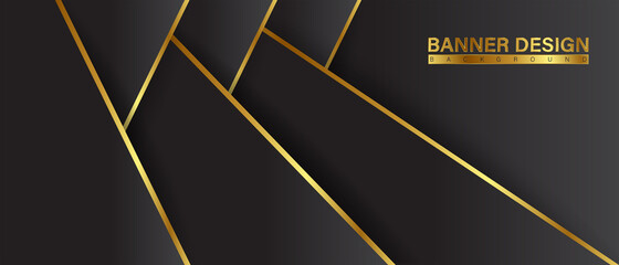 Aufkleber - Black background gold with color composition in abstract. Abstract backgrounds with a combination of lines and circle dots can be used for your ad banners, Sale banner template, and More