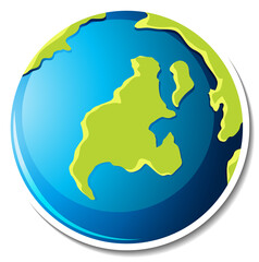 Wall Mural - Sticker template with Earth planet isolated