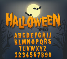 Halloween Font, Original Typeface, Scary Creepy Alphabet, Dirty Letters, For Holiday Party. Vector