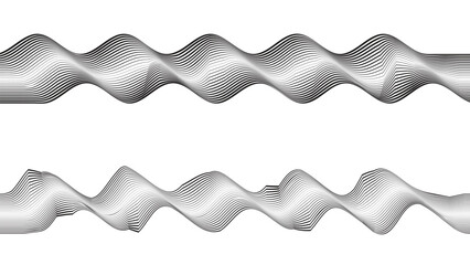Abstract flow lines background . Fluid wavy shape .Striped linear pattern . Music sound wave . Vector illustration