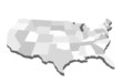 Mappa geografica degli Stati Uniti isolato sullo sfondo bianco