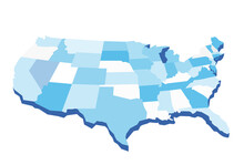Mappa Geografica Degli Stati Uniti Isolato Sullo Sfondo Bianco