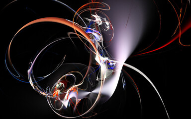 Aufkleber - digital illustration abstract image generated fractal background image wallpaper pattern of various geometric shapes and lines of various colors for computer graphics or web design
