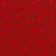 Poster - Red heart shapes on red background vector illustration