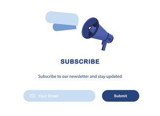 Poster - vector banner illustration of email marketing. subscription to newsletter, news, offers, promotions.