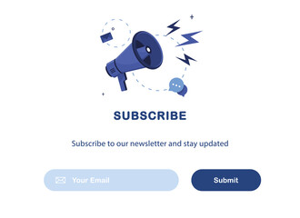 Poster - vector banner illustration of email marketing. subscription to newsletter, news, offers, promotions.