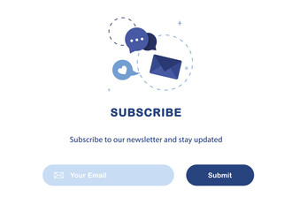 Poster - vector banner illustration of email marketing. subscription to newsletter, news, offers, promotions.