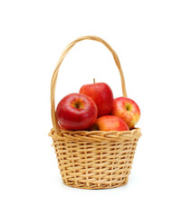 Wall Mural - Fresh red apples isolated on white background 