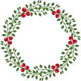 Fototapeta  - Christmas wreath circle frame vector